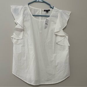 Mercantile J. Crew white ruffle top - NWT 8